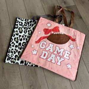 Homegoods TJMaxx Marshalls Coquette Bow Game Day & Leopard Bags Set of 2 NWOT